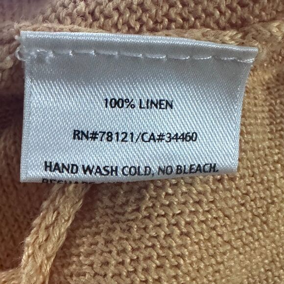 Eileen Fisher Linen Sweater Womens Medium Orange Knit Organic Slouchy Beachy - Picture 6 of 7